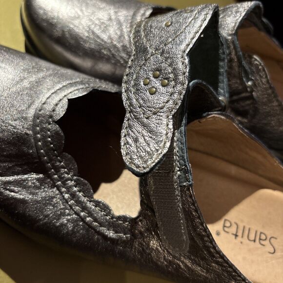 SANITA Thea Pewter  Scrunch Leather Shoes Size 40 (9 1/2 To 10) NWOB - Picture 8 of 8